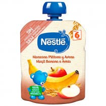 Bolsa de Fruta Nestle Naturnes Manzana, Platano y Avena 90 gr