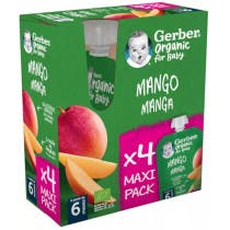 Gerber Organic Pouch Mango Multipack 6m 4x90 gr