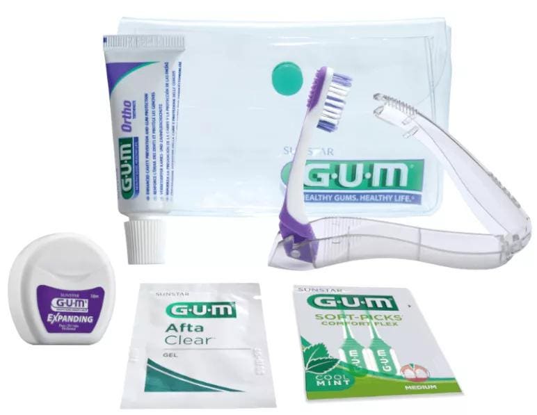Gum Kit De Viaje Cepillo+Crema x20g +Hilo Dental